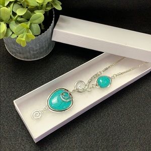 Turquoise and Silver Necklace w/ Gift Box